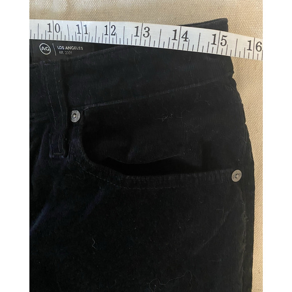 AG Adriano Goldschmied Kora Jeans Womens 28 Wide Leg HIgh Rise Black Corduroy - Picture 10 of 14